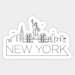 New York - Digital Drawing - B&W Sticker